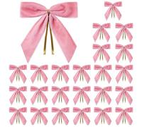 Generico Velvet Bow - 3.5x3.5in Velvet Bow Soft Texture & Festive Look | Multi-Use Holiday Decoration Bows, Christmas Tree Ornaments for Wreaths, Packaging, Cookie Bags, Festive Crafts