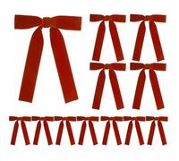 Generico Velvet Bows for Christmas Tree | 12 Pieces Christmas Tree Red Ribbon Bows,Seasonal Décor Supplies for Garland Front Door Wrapping Holiday Indoor Outdoor Porch Wreath Mantelpiece