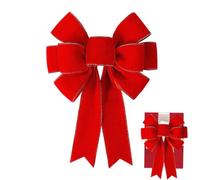 Generico Velvet Christmas Tree Bows - Oversized Red Ornaments with Gold Glitter Trim for Indoor Outdoor Holiday Decorating, Ideal for Wall Hanging, Door Styling, Wreaths, Garden Displays
