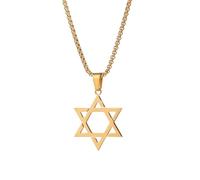 Generico Vendere collana con pendente esagrammatico cavo accessorio di moda minimalista per uomini e donne