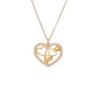 Generico Vendere collane a cuore con catena a doppio strato per la clavicola collane versatile per pendenti di moda