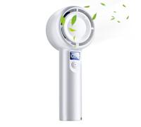Generico Ventaglio Manuale - Ventilatori Portatili Per Rinfrescare Personale | 5 Velocità con Display a Batteria per Viaggio Campeggio Trekking