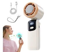Generico Ventaglio Ricaricabile | Ventilatore Manuale Pieghevole Ricaricabile | Raffreddatore d'Aria con Display Digitale, Accessori per Caldo per Spiaggia, Campeggio, e Attività