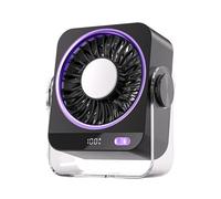 Generico Ventilador De Mesa Pequeño Recargable | 5 Velocidades Ajustables De - Ventilador Personal Para Escritorio, Hogar, Oficina, Dormitorio, Aula, Apartamento