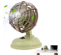 Generico Ventilateur de bureau rétro silencieux - Ventilation compacte à fort débit | Ventilateur de chevet avec câble - Refroidissement pour salon, chambre, voyage, camping, usage portable