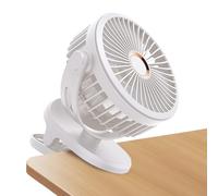 Genérico Ventilatore a clip personale, ventilatore portatile con clip USB con clip, ventilatore da tavolo rotante, configurazione a 720 gradi, forte flusso d'aria, 4 velocità per z