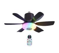 Genérico Ventilatore A Soffitto | Ventilatore A Soffitto Luce Con Illuminazione A LED E Telecomando | Montaggio Con Scarico, Funzione Musica Luce Incomitabile, Rumore Di Rumore -Salvamento