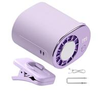 Genérico Ventilatore con pinza per auto | Display LED silenzioso per l'estate, ventilatore ricaricabile con pinza per veicoli | per Festival Musica Picnic Viaggio Campeggio Spiaggia Trasporto pubblico