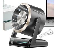 Generico Ventilatore da scrivania silenzioso - ventilatore elettrico da scrivania da comodino, circolatore d'aria con display digitale ricaricabile con 100 velocità, fantastici gadget portatili |