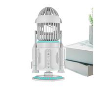 Genérico Ventilatore da scrivania - Ventilatore da tavolo regolabile, 5000 giri/min, forma rotante silenziosa con luce per casa ufficio scuola camera da letto, rinfrescante