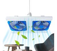 Generico Ventilatore da Soffitto con Luce - Angolo Regolabile 3 Velocità Potente Timer Doppia Testa,Ventilatore a Vite con Luce LED - per Casa Camera Studioso Ufficio Camera da Soggiorno Cucina