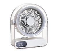Genérico ventilatore da tavolo ricaricabile tramite USB, display | Ventilatore personale piccolo e silenzioso per cucina, camera da letto, soggiorno, ufficio, casa, studio, residenza