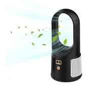 Generico Ventilatore da tavolo senza lama - da tavolo alimentato a batteria, dispositivo di raffreddamento regolabile silenzioso, display a LED, dimensioni ridotte compatte | Ventilatore da scrivan
