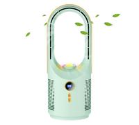 Generico Ventilatore Da Tavolo Senza Pale - Ventilatore Senza Pale 5 Velocità Silenzioso Per Scrivania - Ricaricabile USB 1800mAh Con Luce Notturna Per Ufficio Camera Da Letto Casa Esterno Campeggio