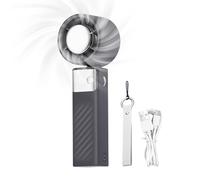 Generico Ventilatore Manuale Ricaricabile, Raffreddamento Potente Portatile, Dispositivo Ad Aria Senza Pale Alimentato A Batteria Con 199 Velocità, Display Digitale Per Viaggi All'aperto