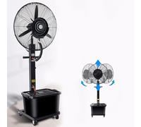 Generico Ventilatore Nebulizzatore Industriale a Piedistallo, 3 velocità, Oscillazione a 90°, Ventilatore da Esterno con Nebulizzatore, Ventilatori a Piantana per Patio Garage o Palestra(26inchs)