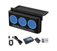 Genérico Ventilatore per auto, 3 prese di corrente con pannello solare, ventilatore per radiatore per auto, per camper, viaggi su strada, guida quotidiana,