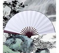 Generico Ventilatore portatile in seta - Ventilatore portatile vuoto da 8/10 pollici - Ventaglio per scrittura e pittura fai-da-te per decorazioni per sale da tè, ristoranti, bar