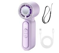 Generico Ventilatore portatile portatile - Display a LED ricaricabile regolabile, Mini ventilatore a 199 velocità ABS 10,3x4,5x3,6 cm Cordino, Viaggio Picnic Scuola Pendolarismo Dormitorio sulla spia