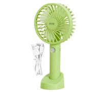 Generico Ventilatore portatile portatile - Mini ventilatore ricaricabile con base e tre velocità, design silenzioso per uso personale | Viaggiare a casa per studiare