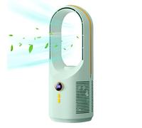 Generico Ventilatore Senza Pale, 5 Velocità Silenzioso Senza Pale, Ricaricabile USB 1800mAh Con Luce Notturna Per Ufficio Camera Da Letto Casa Esterno Campeggio