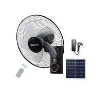 Generico Ventilatore Solare da Parete 40cm, Ventilatore Oscillante da Esterno con Telecomando, 3 velocità, Inclinazione Regolabile, per Serra Esterna,Campeggio,Garage