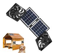 Genérico Ventilatore solare per capanno, ventilatore solare con supporto regolabile, circolatore d'aria impermeabile ad alta velocità, per cucce di animali domestici, finestre, serre
