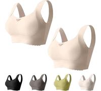 Generico Verafits Bra - LiftCharm - Comfortable Bust Lifting & Shaping Bra, Wireless Push up Sports Bras for Women (Beige*2,S)