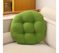 Generico Verde,D 50cm/20 Cuscino per Sedile in Cotone e Lino Ispessito, Cuscino Rotondo Semplice e Traspirante per Sedia, Cuscino per Seduta e Schienale in Tessuto Tatami