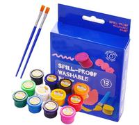 Generico Vernice Lavabile - Artistici Lavabili 12 Colori a Prova di Versamento | Set di Vernice per Bambini,per Principianti Studenti Pittura Interno Festa Aula Studio Casa