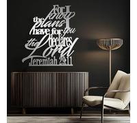 Generico Versetti della Bibbia in Metallo, Decorazione murale con Geremia 29:11, Arte ispiratrice Cristiana, Decorazione Artistica in Metallo, Scultura Moderna per la casa, Soggiorno, Camera da