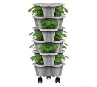 Generico Vertical Planter - Stackable Plant Tower, Weatherproof Rolling Planter | Strawberry Plant Grow System for Indoor Outdoor Yard Patio Porch Raised Bed Greenhouse Flower Vegetable Gardening