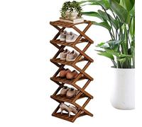 Generico Vertical Shoes Organizer - Corner Friendly Floor Rack, 10.24x10.24x35.43 Inches Shoes Storage for Entryway Closet, Wooden Footwear Stand, Footwear Shelf, Footwears Storage for Home Use