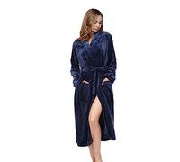 Generico Vestaglia da Donna Taglie Forti Elegante - Vestaglie Flanella Unisex Accappatoi Morbida Bianco Accappatoio da Casa Donna Comodo Corta Pigiama per Sauna