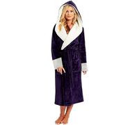 Generico Vestaglia Donna Invernale Calda Lunga, Vestaglie Cotone Unisex Pigiama Invernale Manica Lunga Accappatoio da Palestra Donna Flanella Corta, Vestaglia con Tasche Cappuccio e Cintura