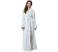 Generico Vestaglia Donna Invernale Elegante Taglie Forti Vestaglia Comodo Unisex Pigiama con Cappuccio Bianco Accappatoio Ragazza Flanella Pile Accappatoi per Sauna