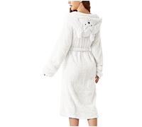 Generico Vestaglia Donna Pile Invernale Calda Corta - Vestaglia Comodo Personalizzato Vestaglie con Cappuccio Piscina Accappatoio Uomo Donna Cotone Morbida Accappatoio per Sauna