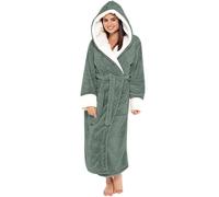 Generico Vestaglia Donna Pile Invernale Taglie Forti Morbida Pigiama Comodo Tinta Unita Accappatoio Elegante Peluche Accappatoio da Casa Donna Leggero Lunga Accappatoi Anche Come Vestaglia