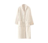 Generico Vestaglia Pile Lunga Kimono Bathrobe con Collo E Chiusura A Bottoni per Loungewear da Casa Perfetta per Il Relax E La Sera Vestaglia Donna Invernale Pile