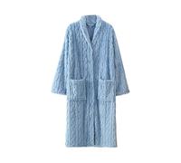Generico Vestaglia Pile Lunga Kimono Bathrobe con Collo E Chiusura A Bottoni per Loungewear da Casa Perfetta per Il Relax E La Sera Vestaglia Donna Invernale Pile