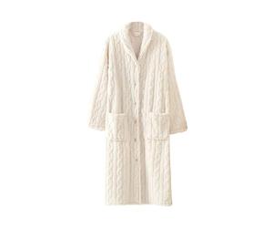Generico Vestaglia Pile Lunga Kimono Bathrobe con Collo E Chiusura A Bottoni per Loungewear da Casa Perfetta per Il Relax E La Sera Vestaglia Donna Invernale Pile