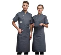Generico Veste de Chef pour Hommes - Uniforme d'accueil,Unisex Giacca da Cuoco da Uomo in Cotone Traspirante da Cucina Uniforme da Lavoro Ristorante Divise da Cuoco,Idea Regalo