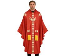 Generico Veste Sacerdotale - Completo Da Prete Per Chiesa Con Casula,Mantello Padre Messa per Cosplay Cerimonia e Scena | per Carnevale Feste Matrimonio e Fotografia