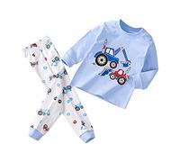 Generico Vestiti Bambino Bambini Pigiameria,Abbigliamento da Casa Set Pigiama Abbottonato Pantaloni Solidi a Manica Lunga e con Lunghi Facile Accesso per Adolescenti, 1 12 Anni