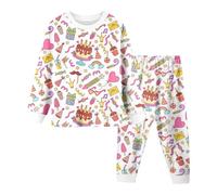 Generico Vestiti Bambino Bambini Pigiameria Comodo Pigiama Stampa di Cartoni Animati Biancheria da Notte Kawaii a Manica Lunga e con Pantaloni Lunghi Idea Regalo Adatto per Il Gioco nel Tempo Libero