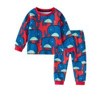 Generico Vestiti Bambino Bambini Pigiameria Pigiama Morbido Due Pezzi Notte Invernale Pantaloni Solidi Rimani al Caldo in Autunno e Inverno con Tasche Adatto per Il Gioco nel Tempo Libero