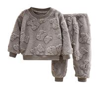 Generico Vestiti Bambino Bambini Pigiameria,Pigiama Morbido Due Pezzi Pigiama Caldo Biancheria da Notte Kawaii a Manica Lunga e con Pantaloni Lunghi Unisex Ragazzi per Ragazze 1-12 Anni