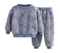Generico Vestiti Bambino Bambini Pigiameria,Pigiama Morbido Due Pezzi Pigiama Caldo Biancheria da Notte Kawaii a Manica Lunga e con Pantaloni Lunghi Unisex Ragazzi per Ragazze 1-12 Anni