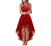 Generico Vestiti da Cerimonia da Donna Alta Elasticità Scollo a V Lunga Vestito da Cocktail da Sera Elegante Vestito da Damigella Linea ad A Orlo Asimmetrico Abiti Regalo per la mia Migliore Amica