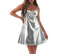 Generico Vestiti Donna Carnevale - Abito Cerimonia Donna Abito da Spettacolo teatrale Dimagrante Sexy da Donna (Silver XXL)